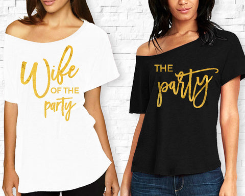 Wife of the Party Off Shoulder Bachelorette Party Shirts