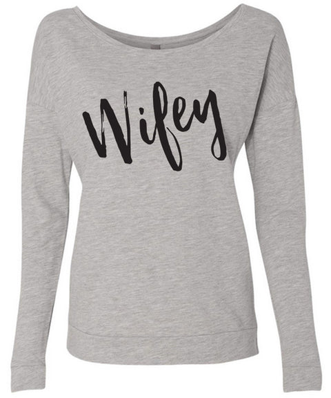 WIFEY Off-Shoulder Sweater