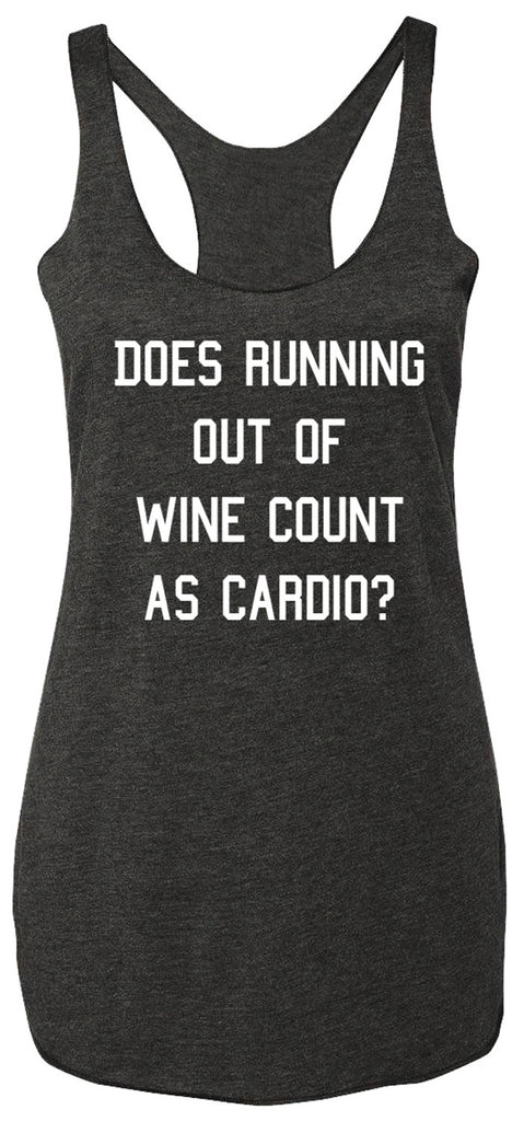 Running out of Wine Charcoal Tank Top White Print
