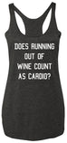 Running out of Wine Charcoal Tank Top White Print