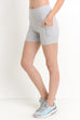 High Waist Shorts with Pockets - Ice Gray