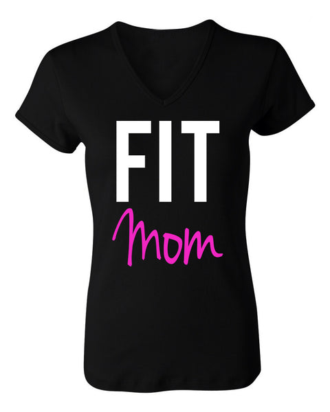 FIT MOM Workout Shirt Black with Pink